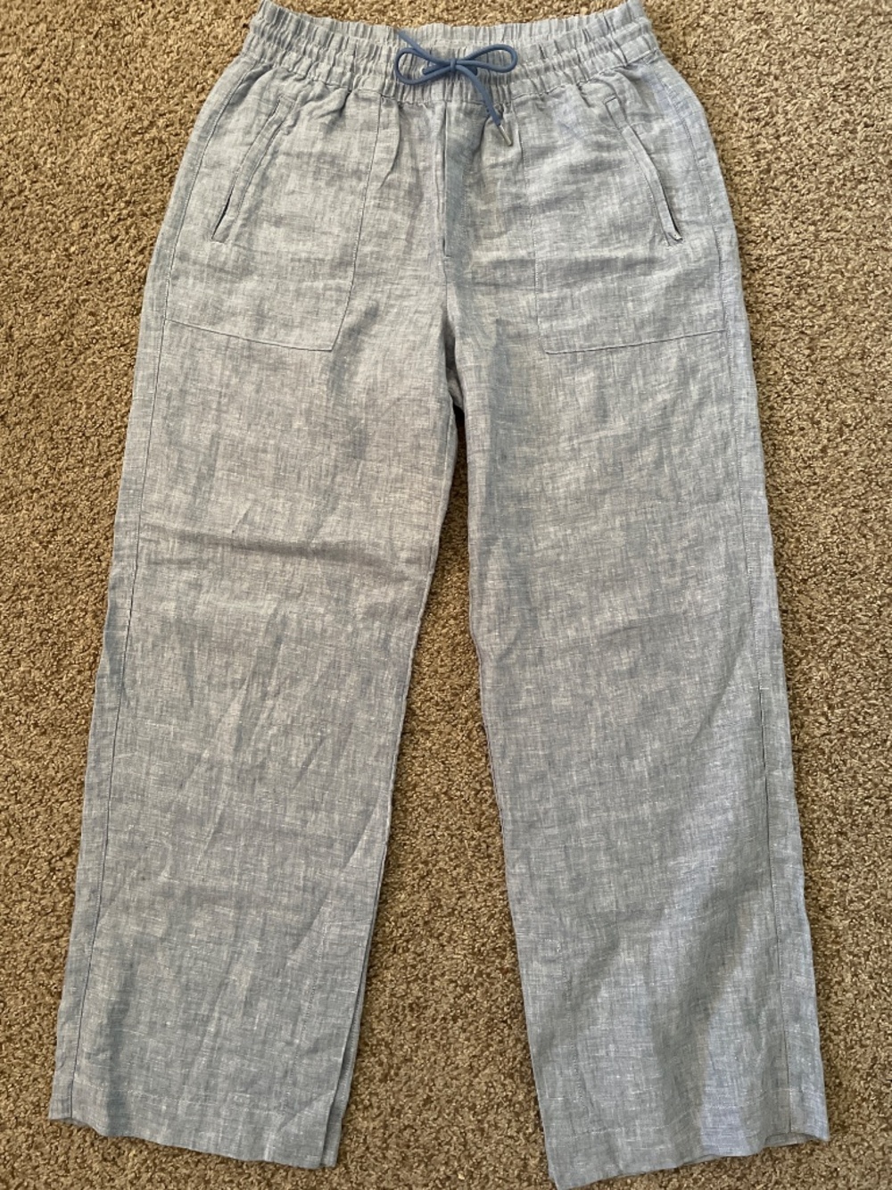 Athleta Retreat Linen Wide Leg Pants - Chambray Blue - Size 8 / Medium [NWOT] - Picture 8 of 12